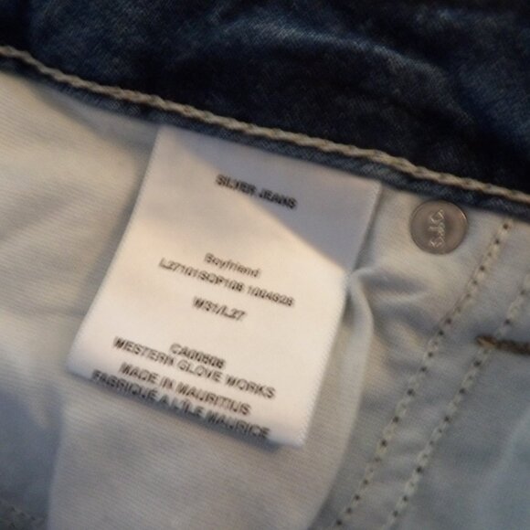 Silver Distressed Boyfriend Jeans Sz 31 - Picture 7 of 7